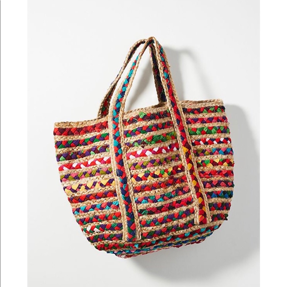 Anthropologie Multicolor Woven Tote